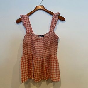 Women's Freshman Tank Top Blouse XL Plaid